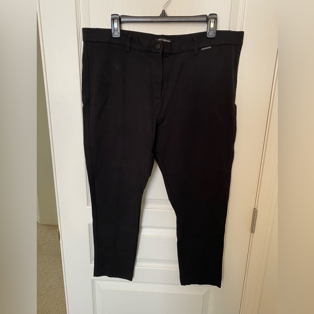 Mario Serrani XL black slim fit crop dress pants